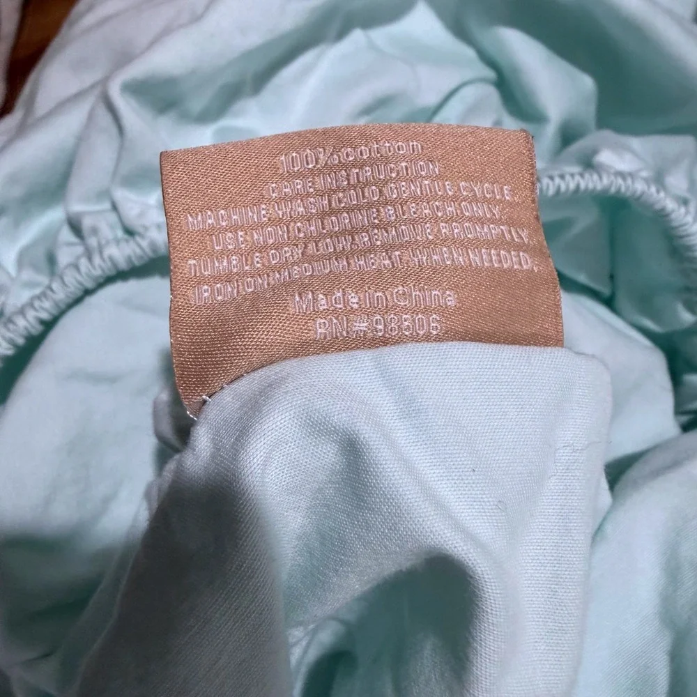 Margaritaville Aqua Blue 100% Cotton Fitted Sheet HSN Exclusive Solid Pastel